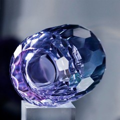Purple Crystal Glass Rocks Whiskey Glasses Old Fashioned Glass Cut Diamonds 7oz