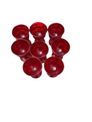 Set Of 8 Fostoria Argus Ruby Red 10 oz Water / Wine Goblets Vintage