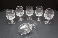Set of 6 Waterford Crystal LISMORE Small Brandy Snifters Glasses Goblets 4.5″