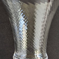 2 TIFFIN 15022 SPIRAL OPTIC Water Goblet 8 oz Green Wafer & Foot Glows Blk Lite