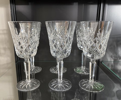 Set of SIX Lenox Charleston Fine Crystal Water Goblets 7.5” Cut Crystal EUC