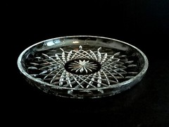 Rogaska Gallia Crystal Glass Serving Platter Chop Cake Plate Tray