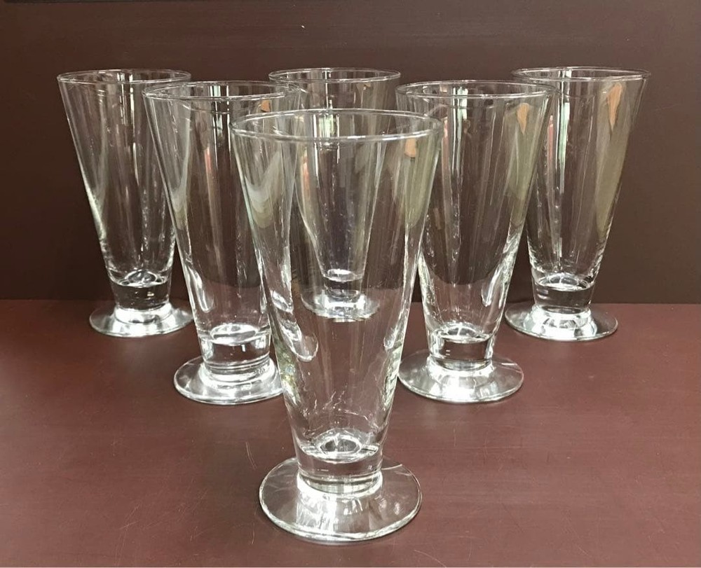TOYO-SASAKI GLASS Pilsner Glass 6pcs set 17×8.5cm/6.69×3.34″ 390ml/13.25oz GLASS