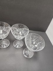Vintage French Lead Crystal By W.M. Dalton Cherbourg Champagne Sherbet Glasses