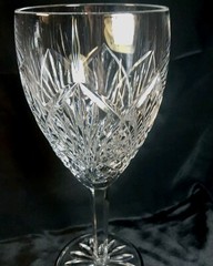 *1* WATERFORD CRYSTAL GLASS Waterville 8″ WATER-Dis. Pattern Arches, fans