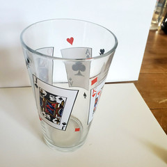 Tall 16oz Poker Cards Beer Glass Tumbler ANT#110