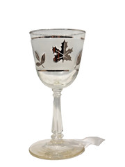 Libbey Glass Silver Foliage Leaf Wine Sherry MCM Cordial Small 5.75 Tall