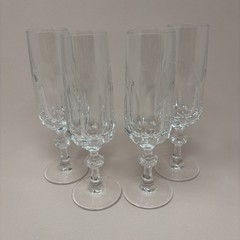 4 Nachtmann Crystal Champagne Glasses Alexandra Cut Fluted VTG 90’s Barware MINT