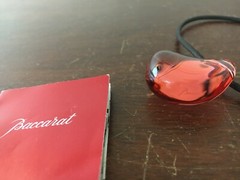 Rose Pebble Pendant Necklace In Baccarat Crystal