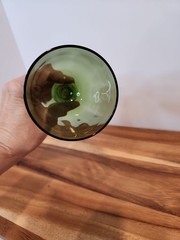 Anthropology Green Long Stem glass goblet