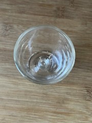 Hazel Atlas Pattern 110 Clear Wine Glass 3.75 in tall Ribbed Stem MCM