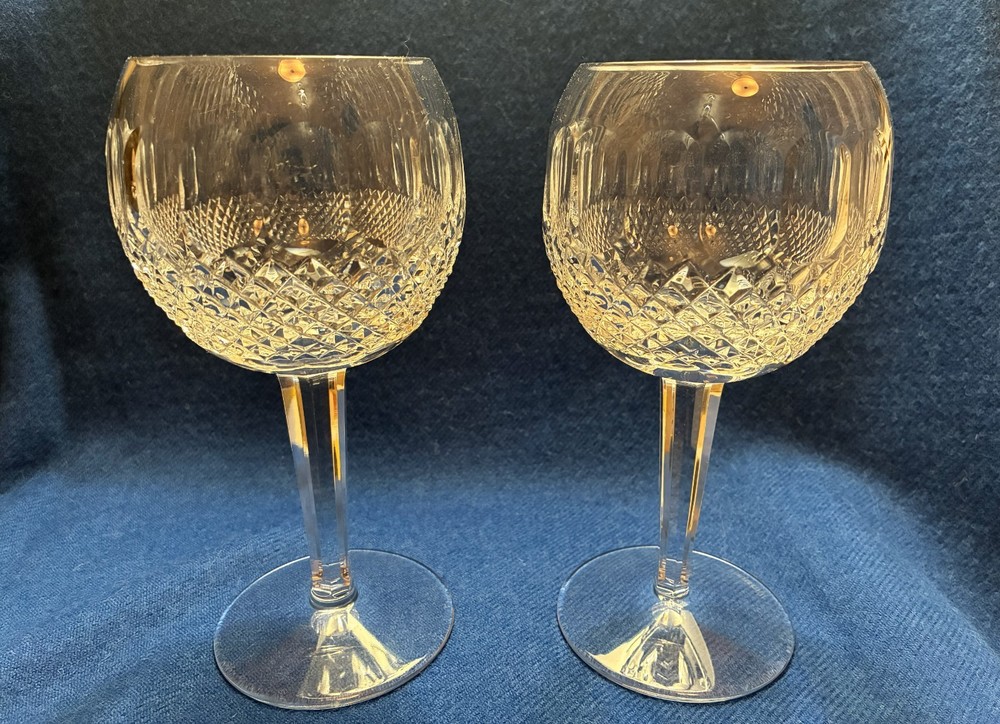 Waterford Crystal Colleen Hock Wine Glass Set of 2, 7 3/8″ Tall, Great Condition