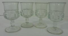 Vtg Set of 4 Art Deco Clear Glass Cordial Sherry Port 2 Oz Glasses