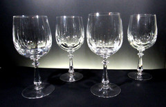 GORHAM CRYSTAL TIVOLI SET OF 4 VINTAGE 7 INCH CRYSTAL WATER GOBLETS