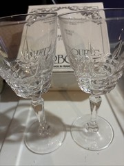 VTG WM Dalton Cherbourg French Lead Crystal Goblets Set of 2 Original Box #2