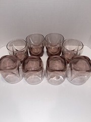 8 Vintage Libbey Imperial Plum Double Old Fashioned Glasses Tumblers Mint!
