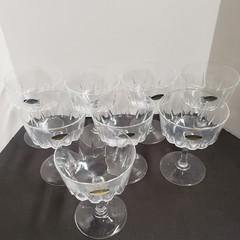 Cristal D’Arques Durand Versailles Champagne Sherbet Crystal 6oz Glasses Set/8