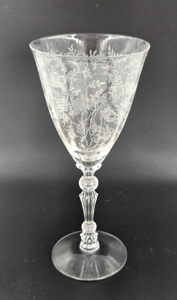 Fostoria Glass Co. CHINTZ Crystal Stem #6026 9 oz. 7-5/8″ Water Goblet Elegant