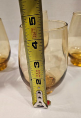 Libbey Honey Gold Amber Tempo Mid-Century Modern 12 Oz Glasses Tumblers SET of 4