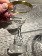 VTG Gold Rim Glasses Round Set of 27 ELEGANT DINNER PARTY COCKTAIL