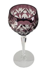 Nachtmann Purple Cut To Clear Bleikristall Crystal Hock Wine Glass 8oz Faceted