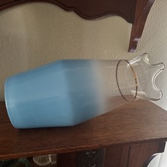 MCM Blendo Frosted Blue 80oz. Pitcher 11-3/4” Tall West Virginia Glass Co