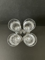 Set Of 4 Vintage Mikasa Ardmore Crystal Champagne Flutes Glasses 8 3/8”