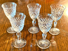 Stuart Crystal Sherry /Port Glasses Vintage Hardwicke 5 Pristine Set