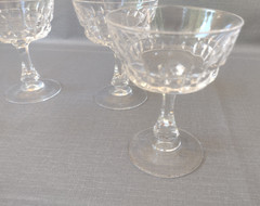 Vintage Cristal D’Arques Durand Champagne Sherbert Glasses Pompadour Set of 4