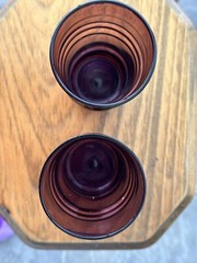 VTG Blenko? 2 Bamboo Amethyst Purple Highball Cocktail Drink Glass Tiki Barware