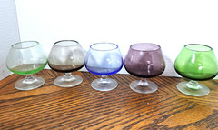 Mini Glass Brandy Sniffers 2.5» Tall Assorted Colors