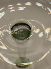 HuePhoria 2007 Tennis Racquets Themed 8 Oz Stemmed Martini Glass, 7.5”, EUC