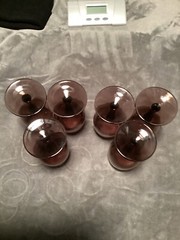 Vintage Amethyst Long Stemmed Wine Glasses Set Of 6