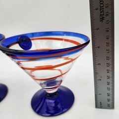 Royal Caribbean Martini Dessert Glasses Set Of 2 Kosta Boda Hand Blown Spiral