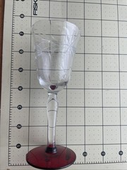 Vintage Wine Glasses Cordial Sherry With Red Glass Base