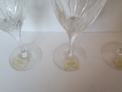 4 Lenox Firelight Crystal Iced Tea Water Glasses Platinum Trim With Stickers On