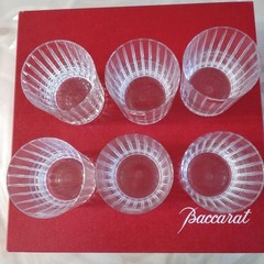 Baccarat Harmony Whiskey Glasses Set of Six Crystal Tumblers Boxed Unused Gifted
