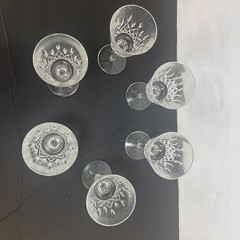 Set of 6 Waterford Crystal Lismore 7 3/8″ Water Goblet Wine Glasses Ireland