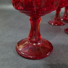 Vintage Noritake Perspective Ruby Red Glass Juice Wine Goblet 4.75″ Set of 8