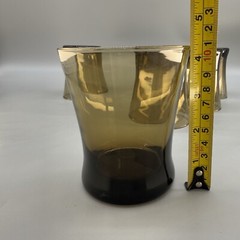 Anchor Hocking Linden Mocha Rocks Tumbler Glasses Smokey Brown Tapered Set Of 5*