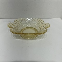VTG Fostoria Baroque Topaz Yellow Glass Nut Trinket Candy Dish Bowl