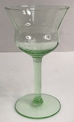 Set of 6 Uranium Green Cocktail Champagne Wine Glasses 5″ Depression Era UV Glow