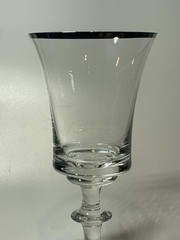 Gorham Crystal Cavalier Water Goblet Glass with Wide Platinum Rim