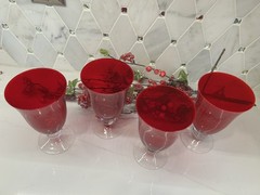 LENOX Holiday Gems Ruby Red Wine/Water Goblets Set of 4