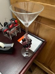 Vintage Murano Hand Blown Art Grape Stemmed Glass Martini Wine Champagne Goblet