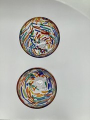 Pier 1/Murano Style Wine Goblet Glasses Confetti Splatter Art Lot Of 2