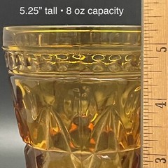 Indiana Glass Amber Park Lane Goblet Drinking Glass 2pc Set 1968-1987 USA 8oz