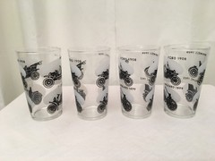 Federal Glass Co 4-Lot Antique Auto (Cadillac Ford Maxwell Packard) Tumblers
