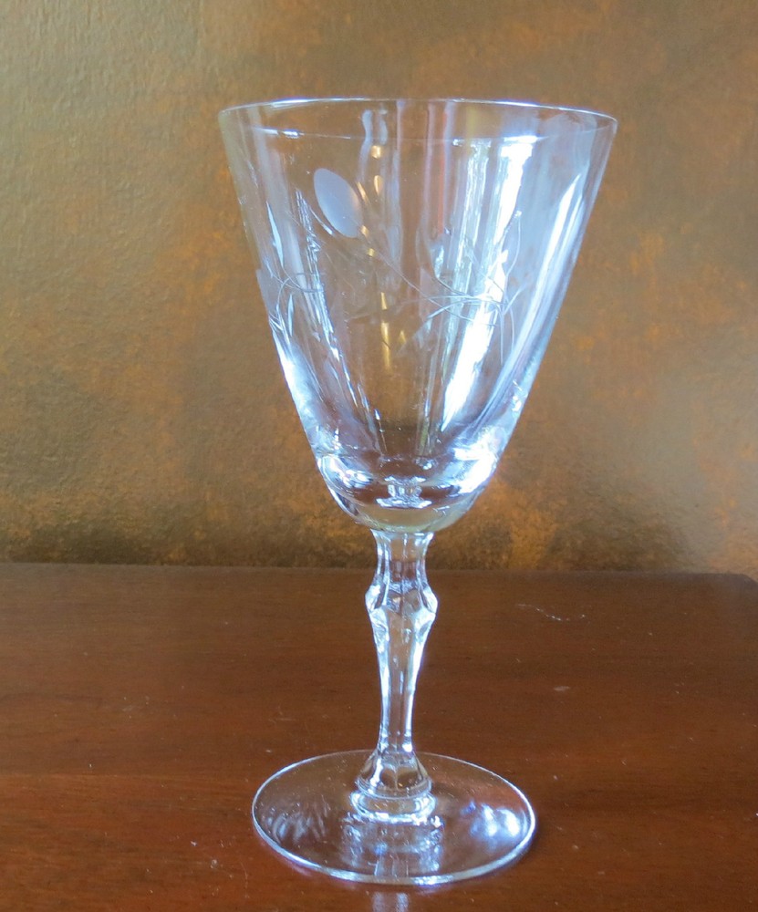 Fostoria Sweetheart Rose #877 Cut #6092 Stem Water Goblet(s)