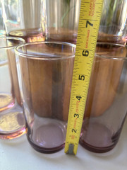 Vintage Libbey Metropolitan Ombre Plumb Pink Glasses – 4 Tall Tumblers & 4 Rocks